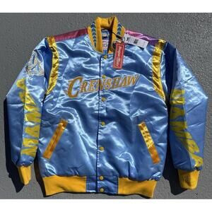 Men’s Kobe Byrant Crenshaw Satin Jacket Headgear Classics Large -TINY DEFECT